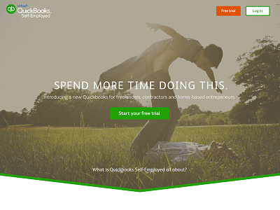 QuickBooks Self Employed Home Page Version 2 home page landing page marketing page web design website