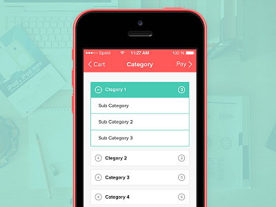 Accordion for iOS accordion find ios ios7 ios8 iphone mobile ui ux