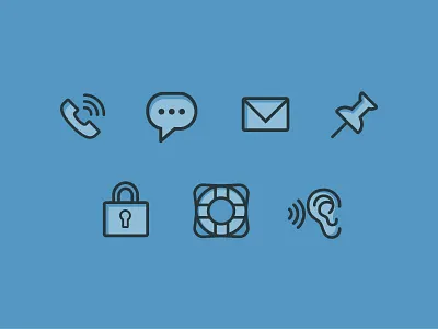 Line Icons connect flat icons line icons listen safe