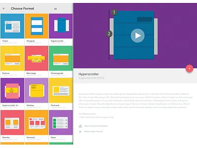 Format Gallery ads advertising fab flat design gallery material design mobile templates