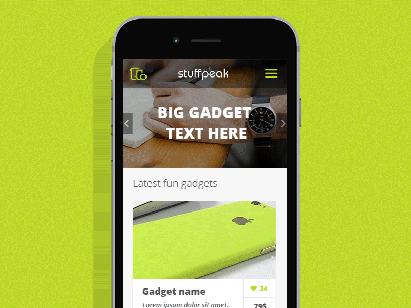 Responsive site design and ux animation gif graphic design menu mobile responsive ui ux web design