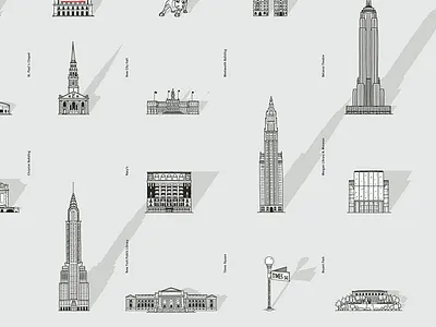 Urban Walks Illustrations app buildings city guide illustration new york sights street urban walks