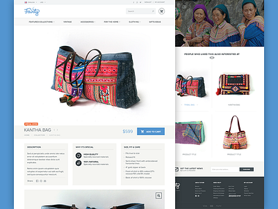 Fairly Product Page bag design e commerce fashion interface product page shop web design