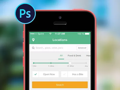 Restaurant App for iOS .psd app freebie ios photoshop psd restaurant ui ux