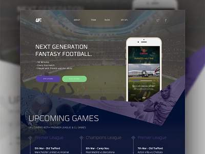 Landing Page app landing page fantasy football football landing landing page page soccer sports sports app web design website