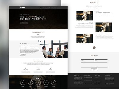 FREEBIE - One Page Corporate Agency PSD Template design free psd freebie graphic one page template ui ux web web design