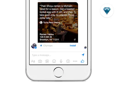 Citymaps + Facebook Messenger (Sketch Download) citymaps download facebook freebie iphone messenger sketch
