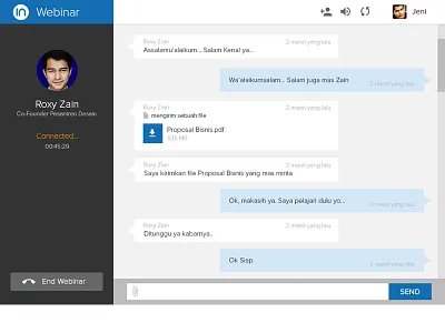 Web Binar Onein20. chat video call webinar