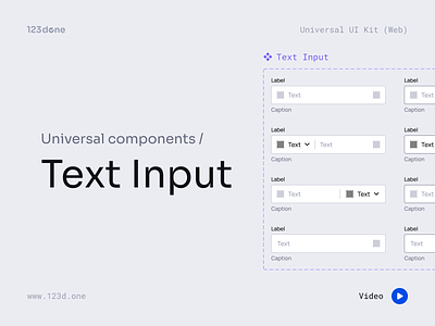 Text Input | Universal UI Kit (Web) 123done clean component design system figma form input minimalism text input tips tutorial ui ui kit uikit universal ui kit (web)