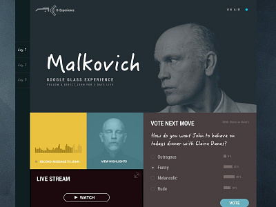 Google Glass Experience apple watch concept design google glass interface layout responsive spotify streaming ui website