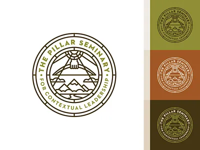 Pillar Final archer bow god logo mountains p pillar rainbow river seminary stream
