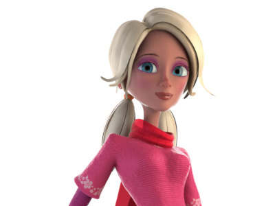 First Girl 3d character design modo photoshop