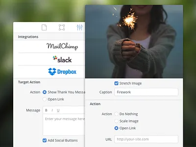 [LPCloud] Edit Image/Integrations appearance dashboard flat image landing page lpcloud popup settings softeam ui ux web
