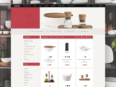 Kitchenware e-commerce website catalog clean ecommerce flat grid icons kitchenware luxury shop ui ux webdesign