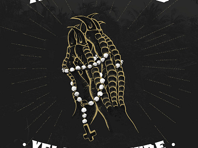 Velocirapture airbrush album claws cover cross dinosaurs illustration jungle light rosary