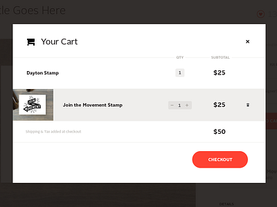 Your Cart cart checkout lumi modal stamp ui