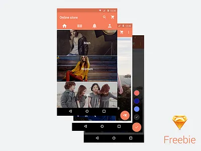 Online Store material design - sketch freebie android free freebie google material mobile mockup psddd resource sketch store ui