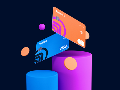 Peratera. Bank Card Design 3d illustration bank card branding design fintech graphic design identity illustration