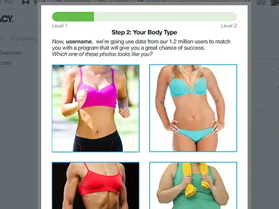 Fitocracy onboarding choice architecture endowed progress onboarding web