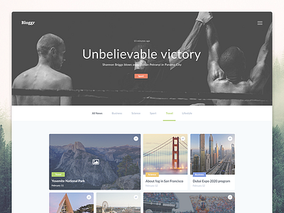 Simple Blog Theme Concept blog card categories concept footer menu news portal publishing subscribtion ui website