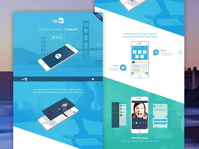 Fuseme Website app iphone landing responsive sketch ui ux video web design website wireframe