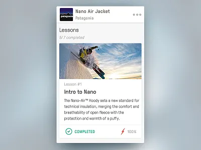 Experticity Campaign Page Mobile adaptive campaign card ios iphone mobile outdoor ski training ui ux