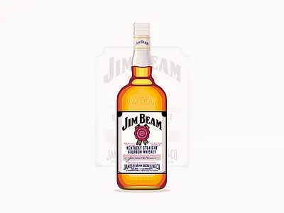 Jim Beam alcohol bottle bourbon drinks illustrations jim beam kentucky old west whiskey