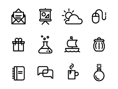 Multipurpose Icons boat clouds download free garbage icons line mail ui ux vector