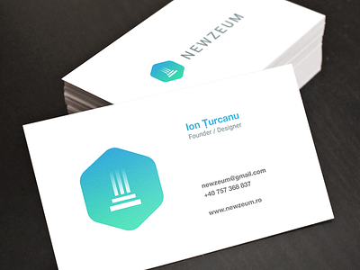 Newzeum Business Cards business card card design hexagon identity logo museum shape stationery