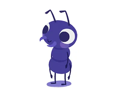 Ant ant bug happy illustration little photoshop purple small