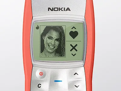 Nokia1100 + Tinder app concept fun nokia pixel dating tinder ux