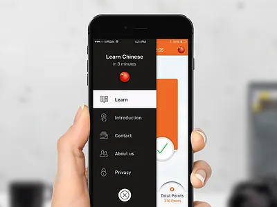 Language learning iPhone app Design app chinese education ios iphone language iphone app language learning language learning app learn learning orange