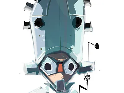 Brain character digital game illustration