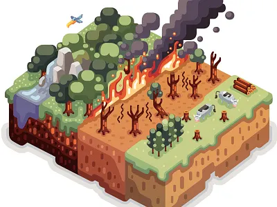 Climate change: drought adobe illustrator editorial graphic illustration magazine