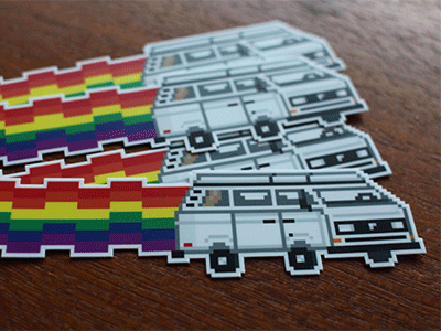 8-Bit VW Westy 8 bit retro stickers vanagon vw westfalia westy
