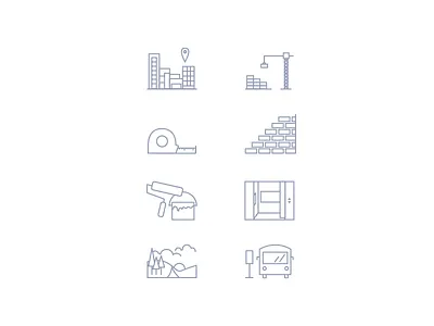 Icons brickwork bus construction disei elevator home icon illustrator infographic meter paint park