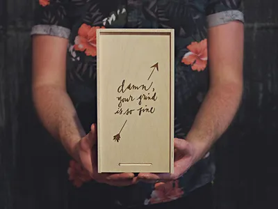 Damn, Your Grind... box coffee handlettering wood burn