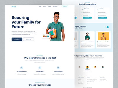 Insurance Company Website Design agent branding business insurance car insurance clean color consultant design finance financial insurance header health insurance interface landing page life insurance ui ui design ux design web design website
