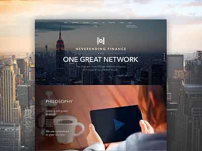 Website design for a affiliate network company. clean design finance interface landing minimal modern network ui ux web zajno
