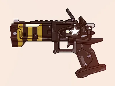 THICK 88 FRAGNUM armory borderlands flat frag game gun illustration pistol zattberg