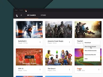 Origin by EA - Material Redesign design ea electronics arts float button google material orange origin unofficial