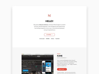 Personal Website app clean design freelancer homepage minimalist personal portfolio template web design website