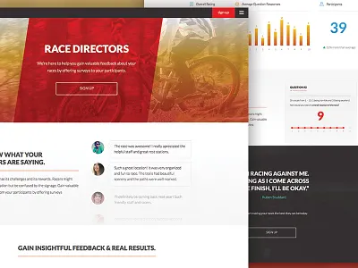Survey Landing Page biking charts graphs homepage landing page marketing race sales survey web webpage website
