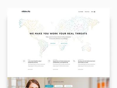 Intelworks : Home challenges customers form home innovation innovators intelligence lines map testimonials threats world