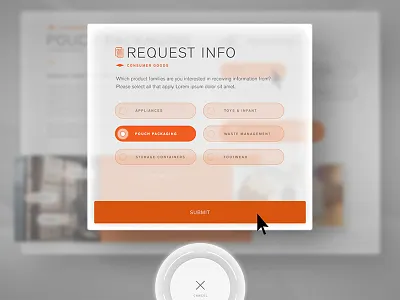 Touch-screen UI futuristic kiosk orange touch screen ui user interface