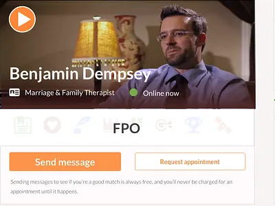 Therapist profile page digital health profile telehealth web