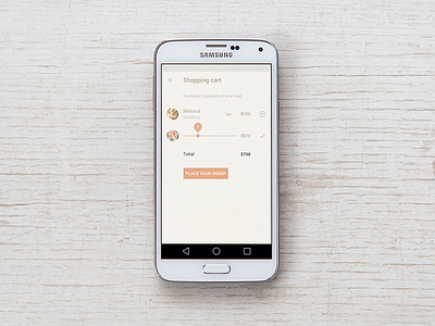 Florist App: Shopping Cart android app cart design ecommerce material material design mobile product shop shopping cart ui