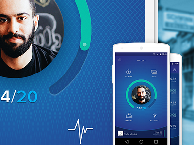 Wallet App android bank blue circle graph financial fnsz funsize mobile payment ui wallet