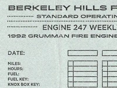 Engine 247 Checklist checklist engine fire department vintage