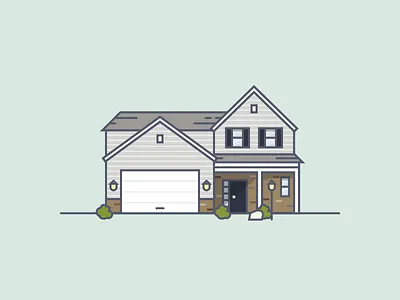 Home Sweet Home building garage home house illustration indiana indianapolis noblesville